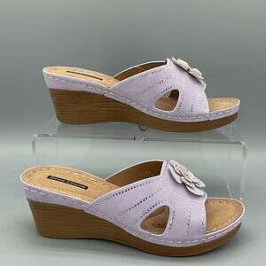 NEW Good Choice Women’s Fiora Floral Wedge Sandals Lilac Size 7.5